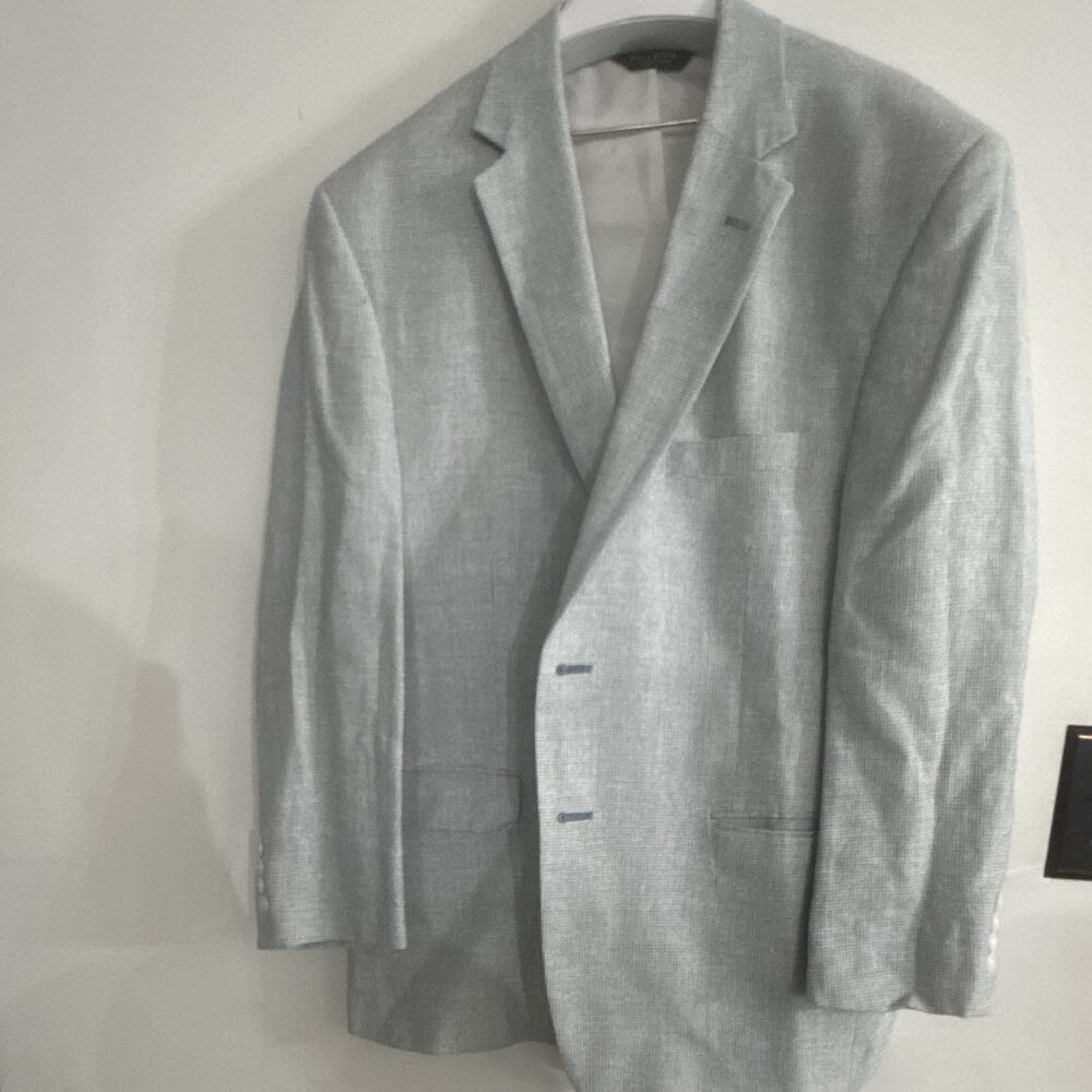 Jos. A. Bank Men’s Light Blue Linen Wool Blazer Sport Coat 44S Double Vented
